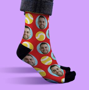Personalised Photo Tennis Novelty Socks