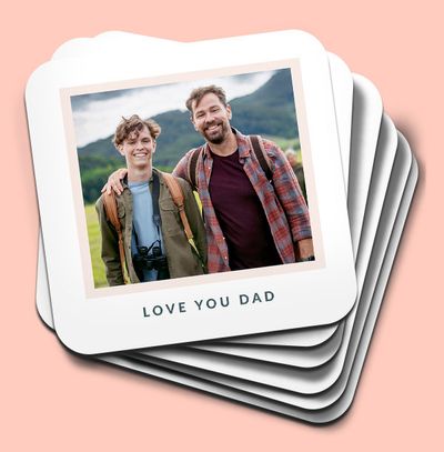 Love You Dad Photo Personalised Coaster