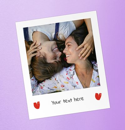 Personalised Retro Photo Magnet Hearts