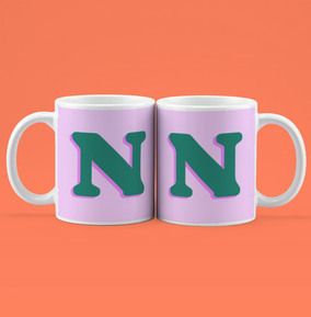 Pink Personalised Initial Mug