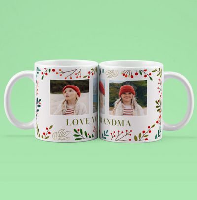 Love You Winterberry Photo Upload Mug