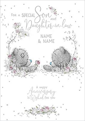 SON AND DAUGHTER In Law Wedding Anniversary Card Special With Love Hearts EUR 2,01 - DE