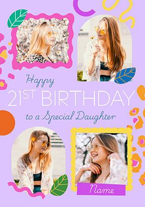 21st Birthday Card For Daughter – Stainless Steel Wallet Card With Engraved Message, Gift Bag Included