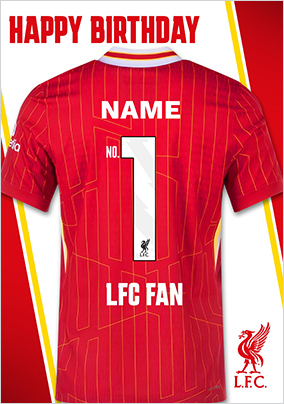 Personalisiert Liverpool-FC Geburtstagskarte – Mit Namen & Alter