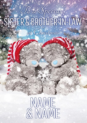 Jonny Javelin Weihnachtskarte – 'To A Special Sister And Brother In Law', Mit Hasen-Motiv, Goldfolie, 13,5 X 23 Cm, In Rotem Umschlag
