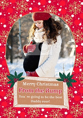 Weihnachtskarte Für Papa – „Merry Christmas Daddy Love From The Bump“ Mit Umschlag