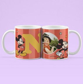 Disney Mickey Initial Photo Upload Mug