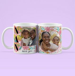 Nan Floral Double Photo Mug