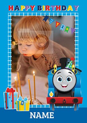 Personalised Thomas The Tank Engine Birthday Card - For Son, Grandson, Nephew - A5 Gloss Finish